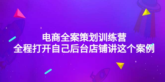 电商全案策划训练营：全程打开自己后台店铺讲这个案例（9节课时）吉晟搞钱-网创项目资源站-副业项目-创业项目-搞钱项目吉晟搞钱
