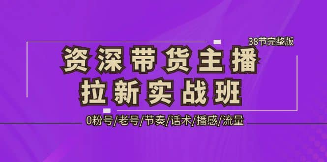 资深·带货主播拉新实战班，0粉号/老号/节奏/话术/播感/流量-38节完整版吉晟搞钱-网创项目资源站-副业项目-创业项目-搞钱项目吉晟搞钱