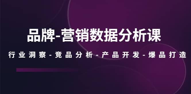 品牌-营销数据分析课，行业洞察-竞品分析-产品开发-爆品打造吉晟搞钱-网创项目资源站-副业项目-创业项目-搞钱项目吉晟搞钱