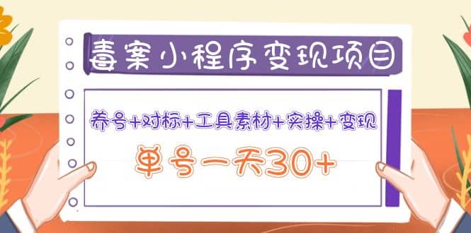 毒案小程序变现项目：养号+对标+工具素材+实操+变现吉晟搞钱-网创项目资源站-副业项目-创业项目-搞钱项目吉晟搞钱