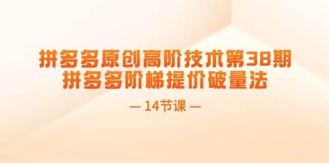拼多多原创高阶技术第38期，拼多多阶梯提价破量法（14节课）吉晟搞钱-网创项目资源站-副业项目-创业项目-搞钱项目吉晟搞钱
