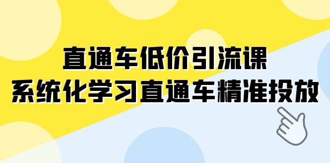 直通车-低价引流课，系统化学习直通车精准投放（14节课）吉晟搞钱-网创项目资源站-副业项目-创业项目-搞钱项目吉晟搞钱