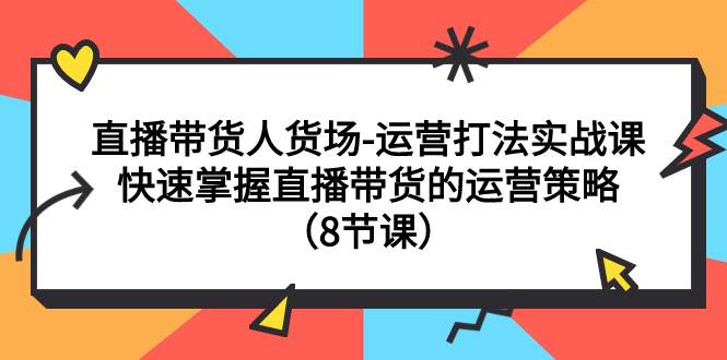 直播带货人货场-运营打法实战课：快速掌握直播带货的运营策略（8节课）吉晟搞钱-网创项目资源站-副业项目-创业项目-搞钱项目吉晟搞钱