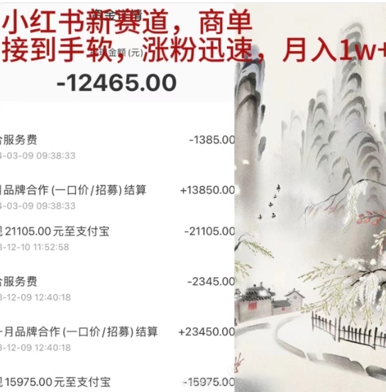 小红书新赛道，商单接到手软，涨粉迅速，一个月1w+吉晟搞钱-网创项目资源站-副业项目-创业项目-搞钱项目吉晟搞钱