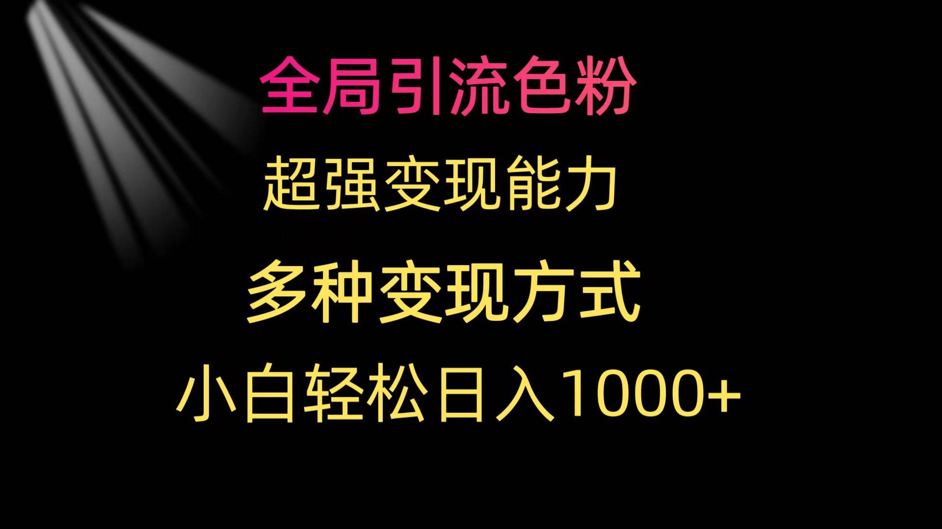 全局引流色粉 超强变现能力 多种变现方式 小白轻松日入1000+吉晟搞钱-网创项目资源站-副业项目-创业项目-搞钱项目吉晟搞钱