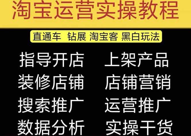2023淘宝开店教程0基础到高级全套视频网店电商运营培训教学课程（2月更新）吉晟搞钱-网创项目资源站-副业项目-创业项目-搞钱项目吉晟搞钱