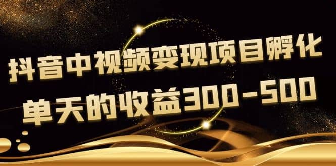 黄岛主《抖音中视频变现项目孵化》单天的收益300-500 操作简单粗暴吉晟搞钱-网创项目资源站-副业项目-创业项目-搞钱项目吉晟搞钱