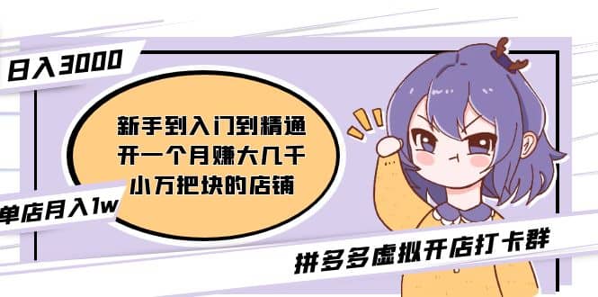 拼多多虚拟开店打卡群：新手到入门到精通吉晟搞钱-网创项目资源站-副业项目-创业项目-搞钱项目吉晟搞钱