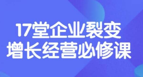 《盈利增长17堂必修课》企业裂变增长的经营智慧，带你了解增长的本质吉晟搞钱-网创项目资源站-副业项目-创业项目-搞钱项目吉晟搞钱