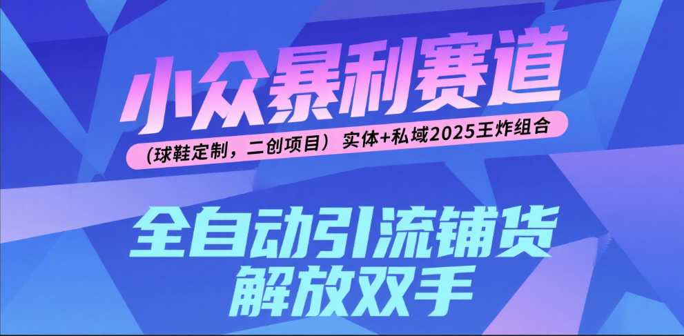 楠—小众暴利赛道（球鞋定制，二创项目）实体+私域2025王炸组合吉晟搞钱-网创项目资源站-副业项目-创业项目-搞钱项目吉晟搞钱