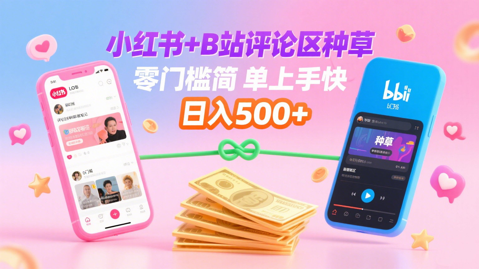 小红书+B站评论区种草，0门槛1分钟一单，只需复制粘贴，日入500+吉晟搞钱-网创项目资源站-副业项目-创业项目-搞钱项目吉晟搞钱