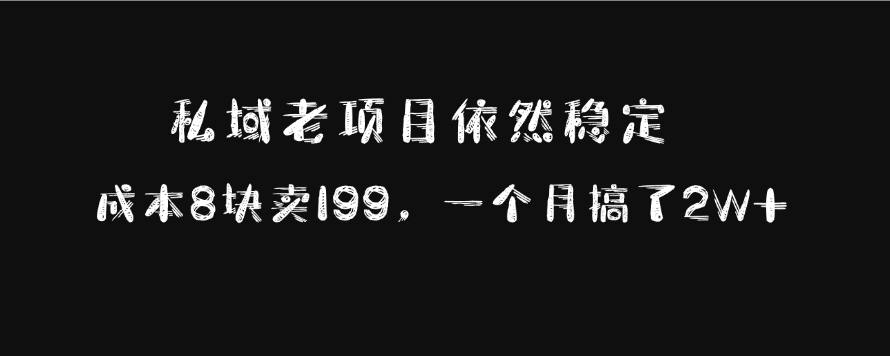私域老项目依然稳定，成本8块卖199，一个月搞了2W+吉晟搞钱-网创项目资源站-副业项目-创业项目-搞钱项目吉晟搞钱