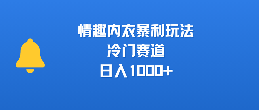 情趣内衣暴利玩法，冷门赛道，日入1000+吉晟搞钱-网创项目资源站-副业项目-创业项目-搞钱项目吉晟搞钱