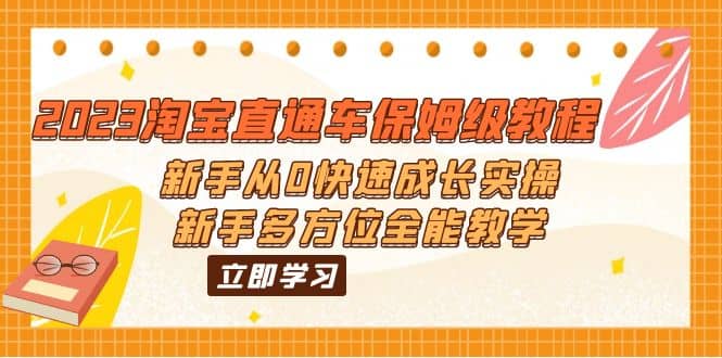 2023淘宝直通车保姆级教程：新手从0快速成长实操，新手多方位全能教学吉晟搞钱-网创项目资源站-副业项目-创业项目-搞钱项目吉晟搞钱