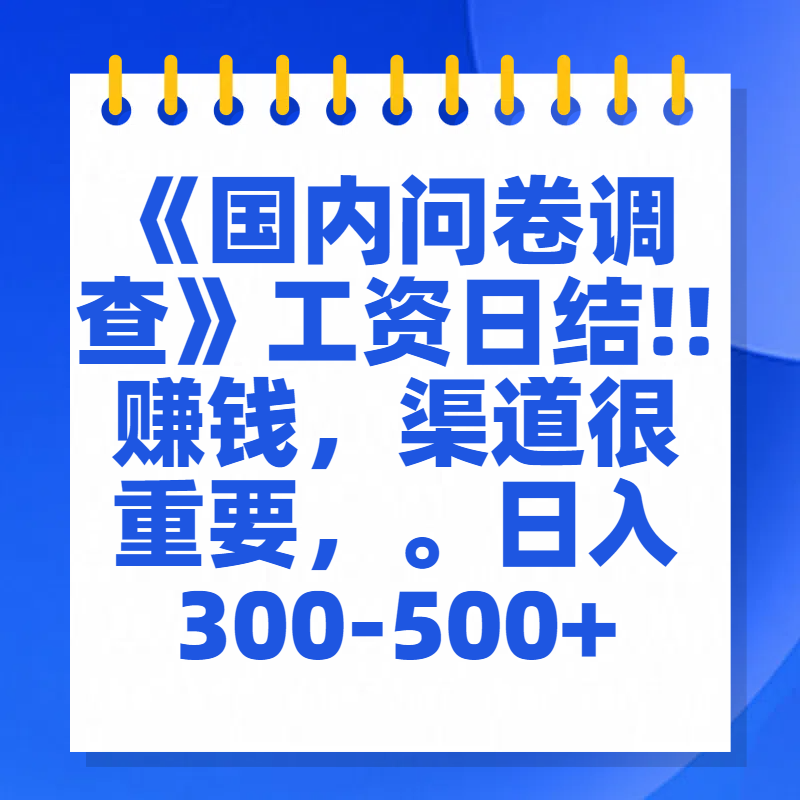 问卷调查答题，一个人在家也可以闷声发大财，小白一天2张，【揭秘】吉晟搞钱-网创项目资源站-副业项目-创业项目-搞钱项目吉晟搞钱