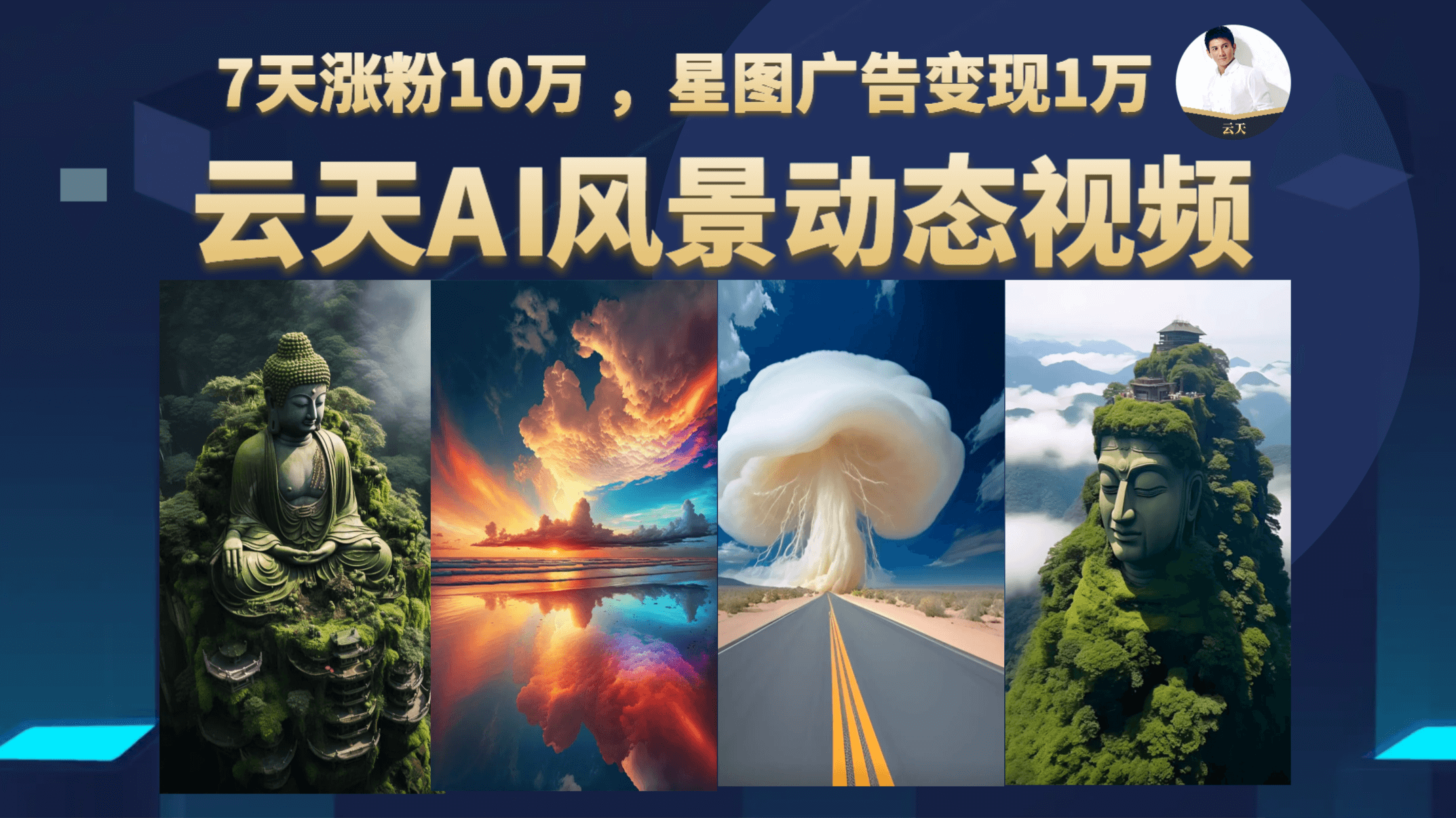 云天AI风景动图视频制作，7天涨粉10万 ，星图广告变现1万吉晟搞钱-网创项目资源站-副业项目-创业项目-搞钱项目吉晟搞钱