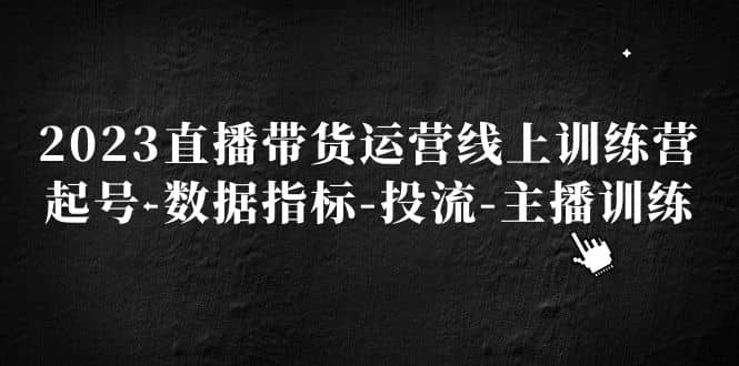 2023直播带货运营线上训练营，起号-数据指标-投流-主播训练吉晟搞钱-网创项目资源站-副业项目-创业项目-搞钱项目吉晟搞钱