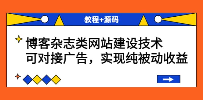 博客杂志类网站建设技术，可对接广告，实现纯被动收益（教程+源码）吉晟搞钱-网创项目资源站-副业项目-创业项目-搞钱项目吉晟搞钱