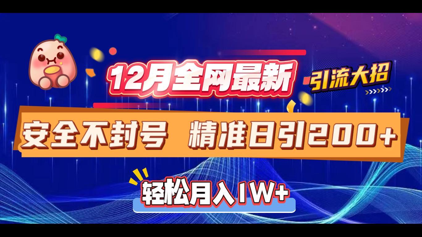 12月全网最新引流大招 安全不封号 日引精准粉200+吉晟搞钱-网创项目资源站-副业项目-创业项目-搞钱项目吉晟搞钱