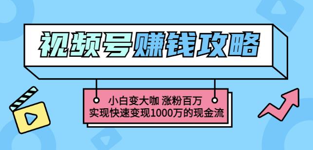 玩转微信视频号赚钱：小白变大咖涨粉百万实现快速变现1000万的现金流吉晟搞钱-网创项目资源站-副业项目-创业项目-搞钱项目吉晟搞钱