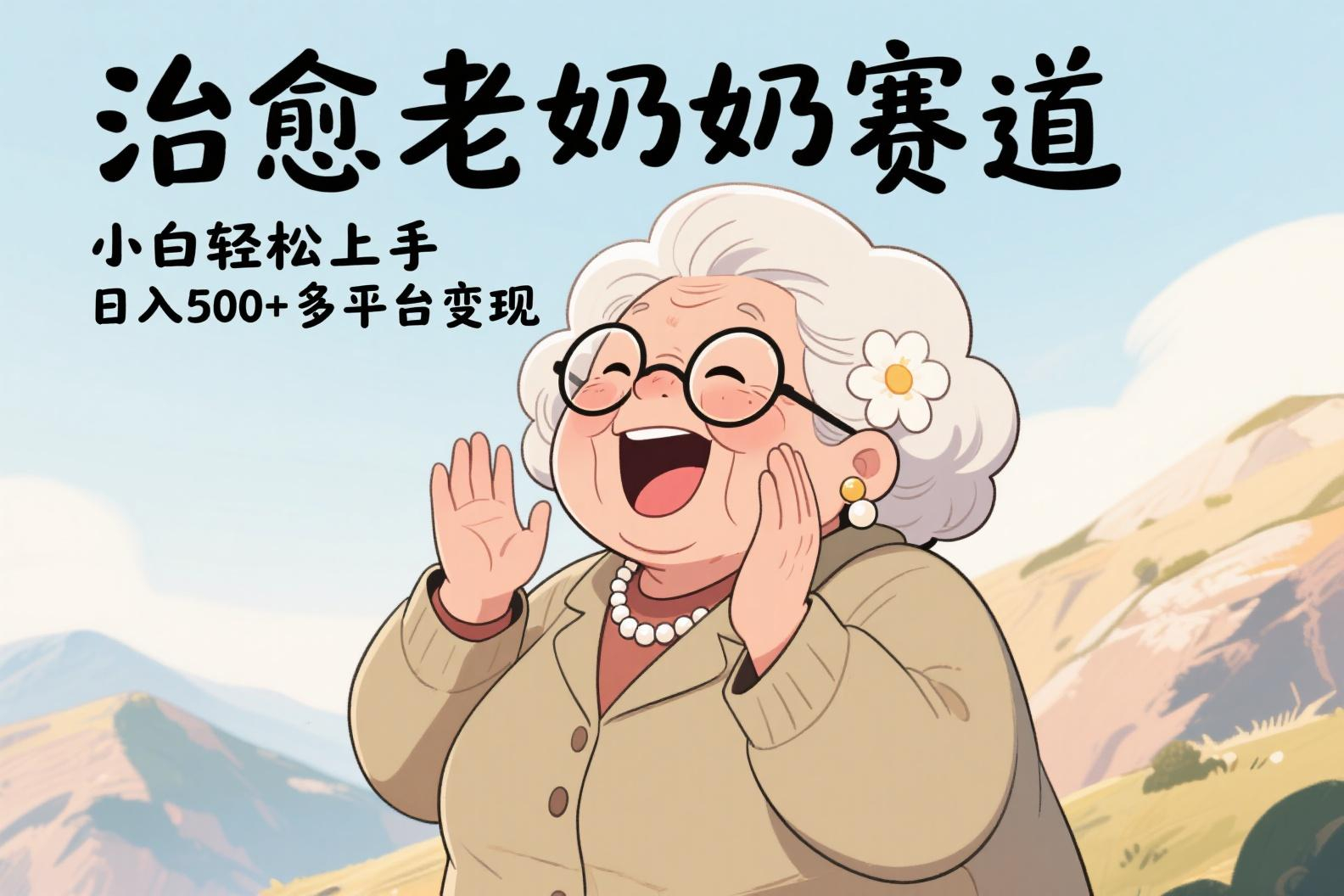 视频号治愈老奶奶赛道，小白轻松上手，日入500+多平台变现吉晟搞钱-网创项目资源站-副业项目-创业项目-搞钱项目吉晟搞钱