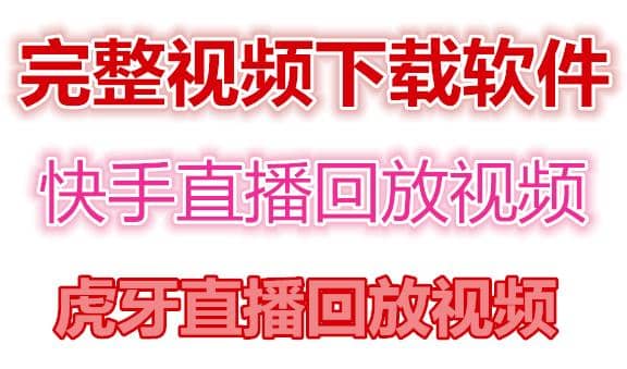 快手直播回放视频/虎牙直播回放视频完整下载(电脑软件+视频教程)吉晟搞钱-网创项目资源站-副业项目-创业项目-搞钱项目吉晟搞钱