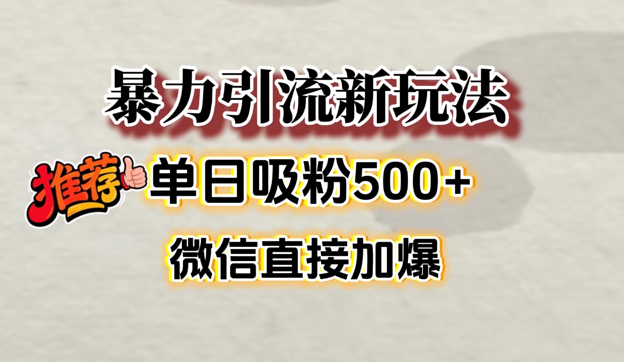 微信加爆的引流超级方法，单日吸粉500➕吉晟搞钱-网创项目资源站-副业项目-创业项目-搞钱项目吉晟搞钱
