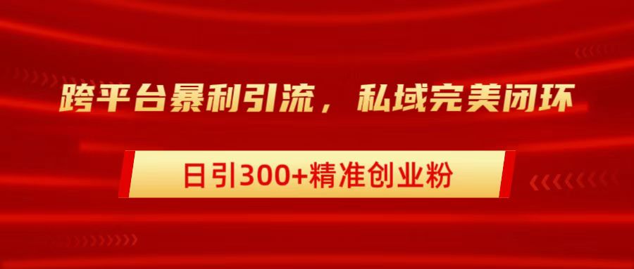 跨平台暴力引流，私域完美闭环，日引300+精准创业粉吉晟搞钱-网创项目资源站-副业项目-创业项目-搞钱项目吉晟搞钱