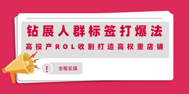 钻展人群标签打爆法，高投产ROL收割打造高权重店铺(全程实操)吉晟搞钱-网创项目资源站-副业项目-创业项目-搞钱项目吉晟搞钱
