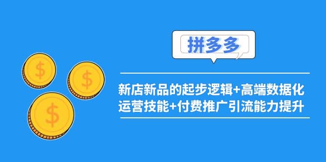 2022拼多多：新店新品的起步逻辑+高端数据化运营技能+付费推广引流能力提升吉晟搞钱-网创项目资源站-副业项目-创业项目-搞钱项目吉晟搞钱