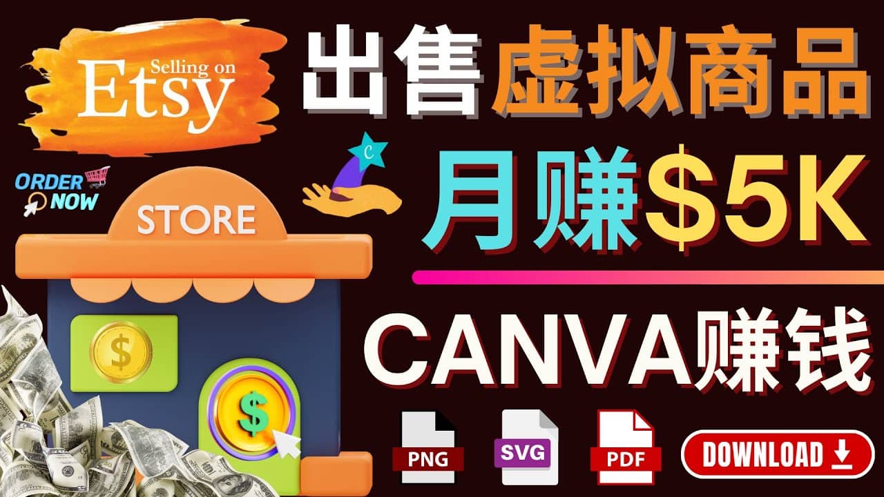 通过Etsy出售Canva模板，操作简单，收益高，月赚5000美元吉晟搞钱-网创项目资源站-副业项目-创业项目-搞钱项目吉晟搞钱