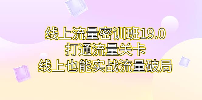 线上流量密训班19.0，打通流量关卡，线上也能实战流量破局吉晟搞钱-网创项目资源站-副业项目-创业项目-搞钱项目吉晟搞钱