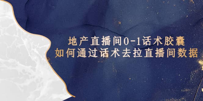 地产-直播间0-1话术胶囊，知道怎么通过话术去拉直播间数据吉晟搞钱-网创项目资源站-副业项目-创业项目-搞钱项目吉晟搞钱