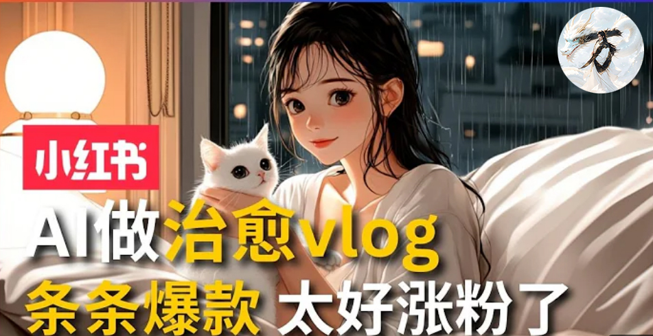 AI治愈系vlog动画视频,小红书7天 涨粉破千,商单报价1500+,0成本制作,日入2000+,有手就会 吉晟搞钱-网创项目资源站-副业项目-创业项目-搞钱项目吉晟搞钱