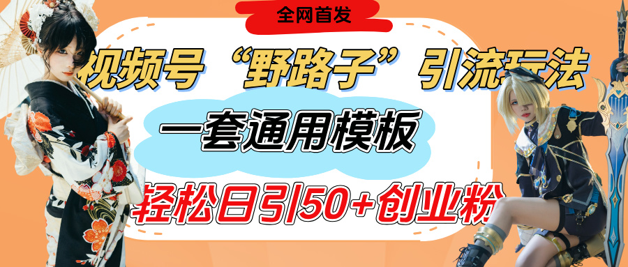 视频号“野路子”玩法，评论区疯狂截流，一套模板单日单号引流50+创业粉吉晟搞钱-网创项目资源站-副业项目-创业项目-搞钱项目吉晟搞钱
