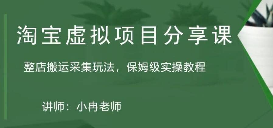 淘宝虚拟整店搬运采集玩法分享课：整店搬运采集玩法，保姆级实操教程吉晟搞钱-网创项目资源站-副业项目-创业项目-搞钱项目吉晟搞钱