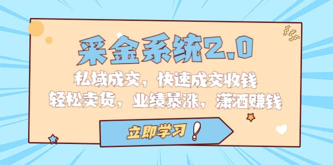 采金 系统2.0，私域成交，快速成交收钱，轻松卖货，业绩暴涨，潇洒赚钱吉晟搞钱-网创项目资源站-副业项目-创业项目-搞钱项目吉晟搞钱