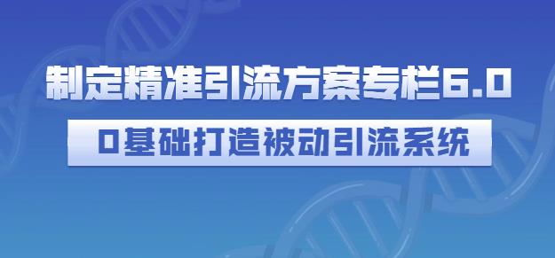 制定精准引流方案专栏6.0，0基础打造被动引流系统吉晟搞钱-网创项目资源站-副业项目-创业项目-搞钱项目吉晟搞钱