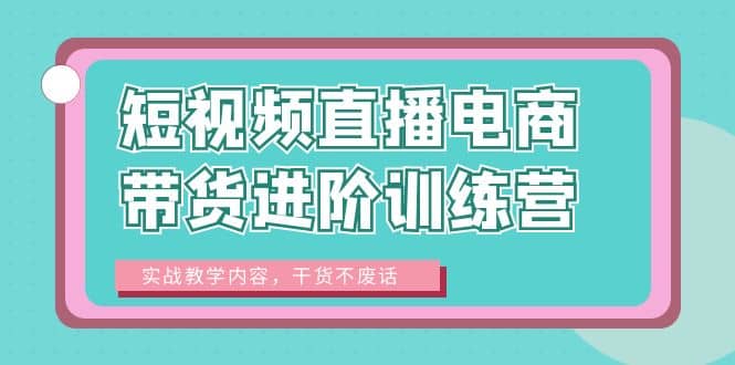 短视频直播电商带货进阶训练营：实战教学内容，干货不废话吉晟搞钱-网创项目资源站-副业项目-创业项目-搞钱项目吉晟搞钱