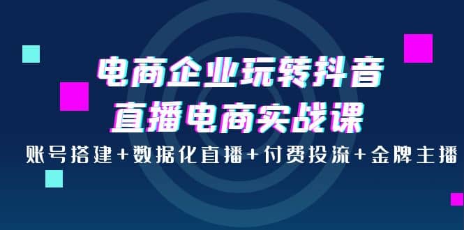 电商企业玩转抖音直播电商实战课：账号搭建+数据化直播+付费投流+金牌主播吉晟搞钱-网创项目资源站-副业项目-创业项目-搞钱项目吉晟搞钱
