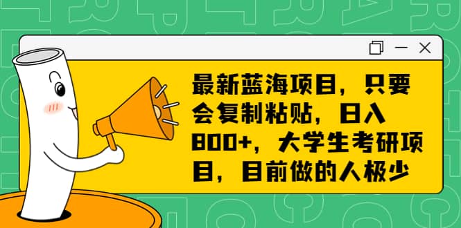 最新蓝海项目，只要会复制粘贴，日入800+，大学生考研项目，目前做的人极少吉晟搞钱-网创项目资源站-副业项目-创业项目-搞钱项目吉晟搞钱