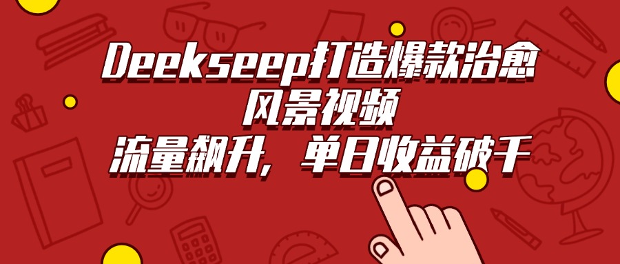 Deekseep打造爆款治愈风景视频，流量飙升，单日收益破千吉晟搞钱-网创项目资源站-副业项目-创业项目-搞钱项目吉晟搞钱