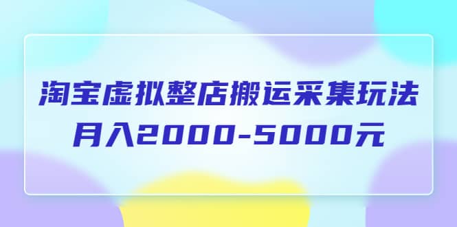淘宝虚拟整店搬运采集玩法分享课：月入2000-5000元（5节课）吉晟搞钱-网创项目资源站-副业项目-创业项目-搞钱项目吉晟搞钱