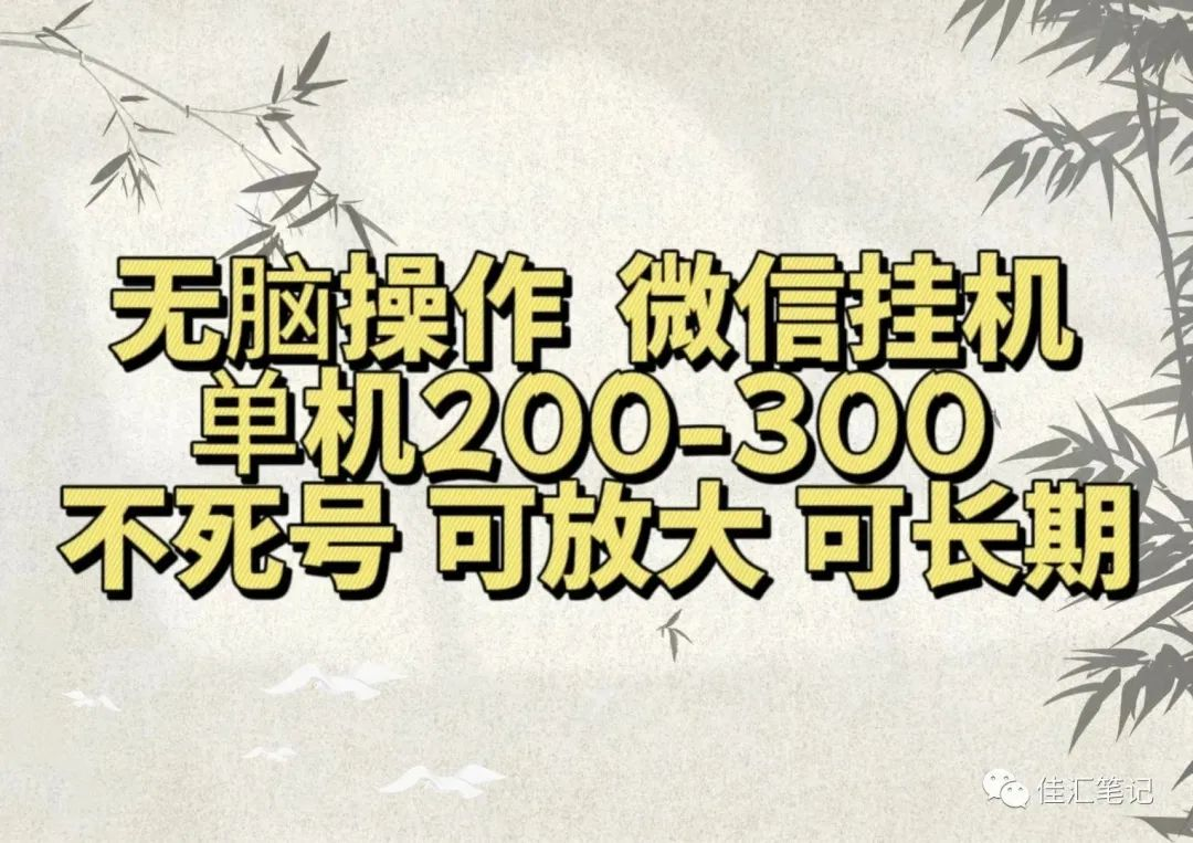 无脑操作微信视频号挂机单机200-300一天，不死号，可放大，工作室实测吉晟搞钱-网创项目资源站-副业项目-创业项目-搞钱项目吉晟搞钱