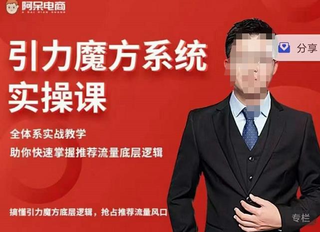 阿呆-引力魔方系统实操课，全体系实战教学，助你快速掌握推荐流量底层逻辑吉晟搞钱-网创项目资源站-副业项目-创业项目-搞钱项目吉晟搞钱