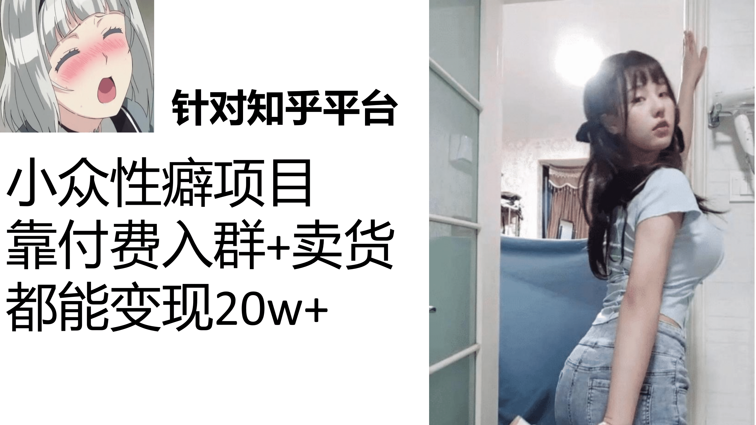 知乎小众性癖项目，Lsp的钱才是最好赚的，付费建群+卖货变现20w吉晟搞钱-网创项目资源站-副业项目-创业项目-搞钱项目吉晟搞钱
