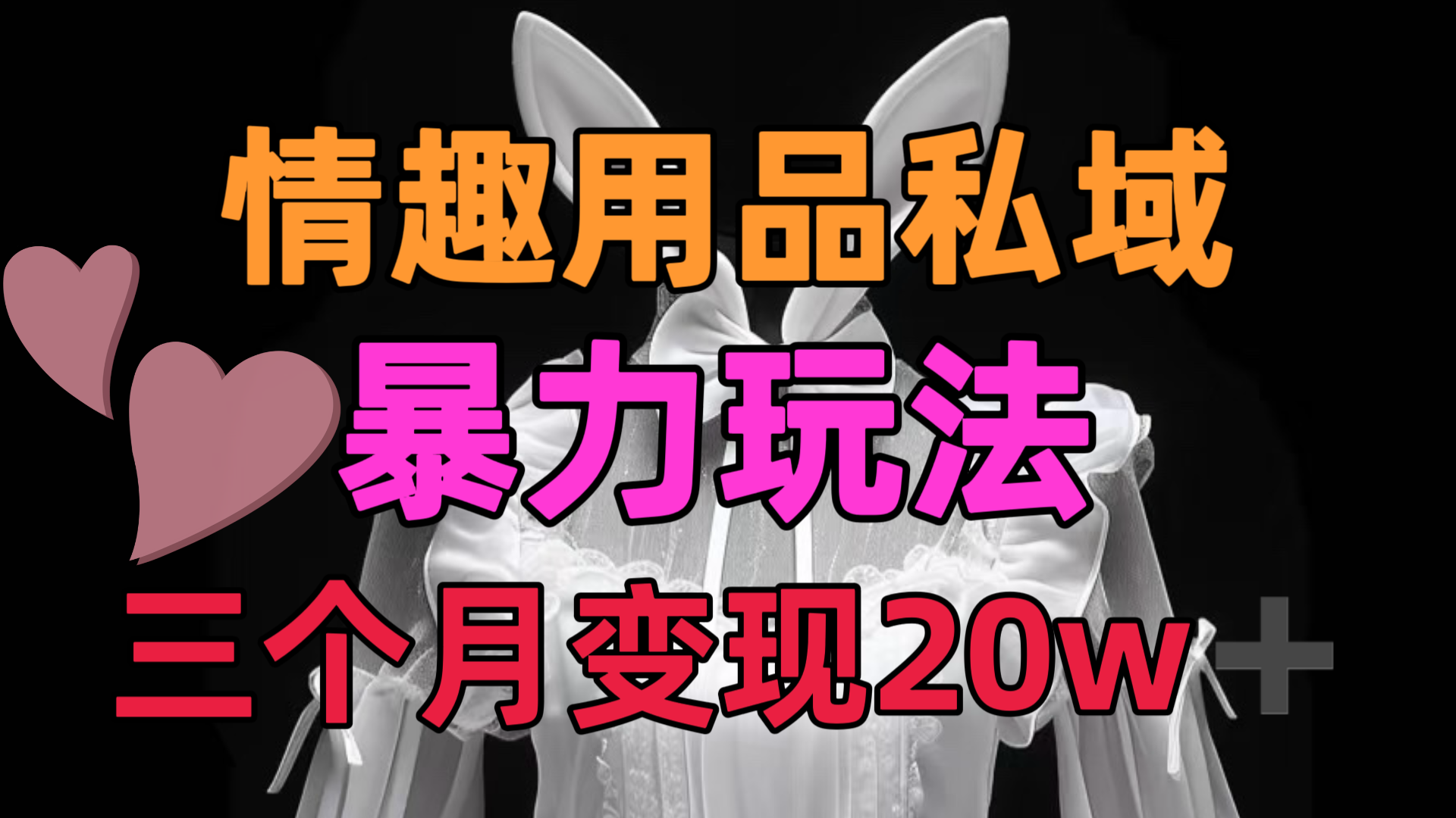 情趣用品私域，25年最新暴力玩法，三个月变现20w➕吉晟搞钱-网创项目资源站-副业项目-创业项目-搞钱项目吉晟搞钱
