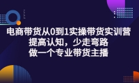 电商带货从0到1实操带货实训营:提高认知,少走弯路,做一个专业带货主播吉晟搞钱-网创项目资源站-副业项目-创业项目-搞钱项目吉晟搞钱