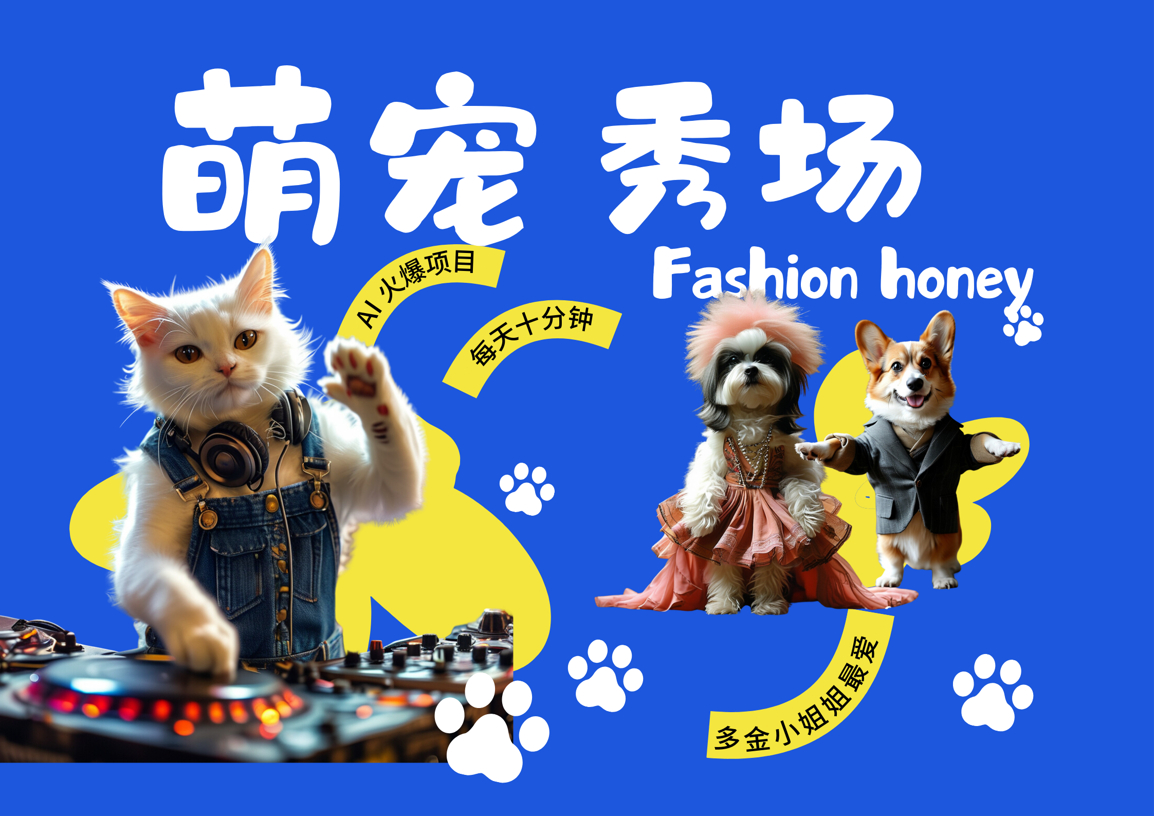 酷飒动物跳舞走秀  时尚喵FASHION汪 多金小姐姐最爱的 轻松月入破万吉晟搞钱-网创项目资源站-副业项目-创业项目-搞钱项目吉晟搞钱