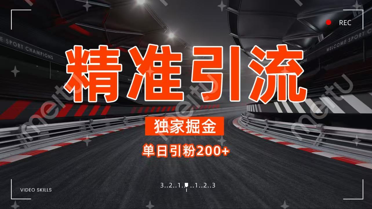 独家野路子精准引流 每日200+吉晟搞钱-网创项目资源站-副业项目-创业项目-搞钱项目吉晟搞钱